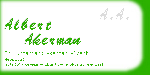 albert akerman business card